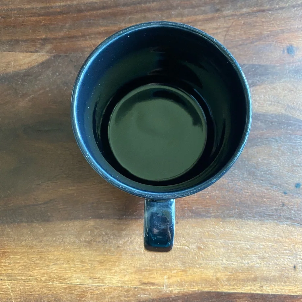 Pier 1 One Imports Handcrafted Japan Woven Patten Ceramic Mug Cup Blue Black